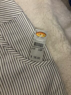 Talbots petites black and white pinstriped skirt NWT
